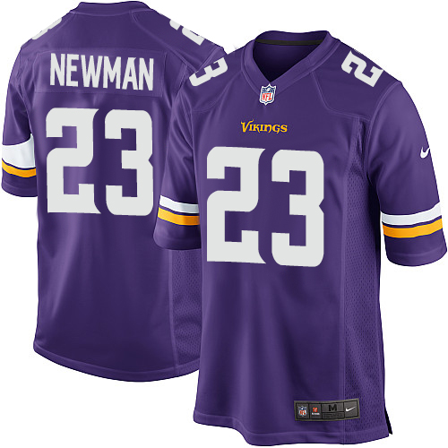 Men's Game Terence Newman Nike Jersey Purple Home - #23 NFL Minnesota Vikings